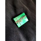 Брошь, авторская, камень малахит