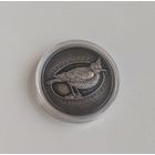 Жаворонок хохлатый, 1 рубль 2017, CuNi, #BelCoinArt антик-финиш