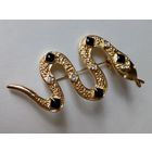 Золотистая брошь Змейка. 6х3 см.