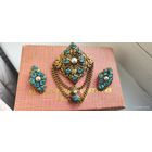 Комплект Чехословакия брошь и клипсы