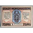 Германия, нотгельды, 75 пфеннигов 1921 год, Нордхаузен (Nordhauzen),
