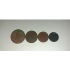 Набор монет СССР 1924 , 5,3,2,1 копейка,не чищены