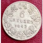 Вюртемберг 6 крейцеров 1842