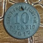 Монета 10 пфеннигов 1918 год. Франкфурт-на-Майне. Веймарская республика.