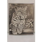 Старое фото Леопард в металлической раме НОВОГОДНЕЕ СНИЖЕНИЕ ЦЕН!