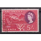 272.BrK. Великобритания. Колонии. Кения, Уганда и Танганьика. Флора, фауна и пейзажи. Елизавета II. 1960 г. 5Sh. Mi.#121.