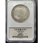 Германия. Гиденбург. 5 марок 1929г А. слаб GCN MS64.