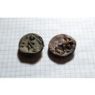 Запонки старинные, с сюжетом, крупные.