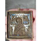Шикарная меднолитая икона Николай Чудотворец,в эмалях