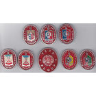 Гербы: РСФСР, Ростов-на-Дону, Шахты, Азов, Белая Калитва и Новочеркасск.