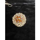 Винтажная наборная брошь под жемчуг Чехословакия