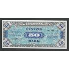 Германия 50 марок 1944 года. 8-значный номер с чертой. Тип Р-196d. Состояние UNC!