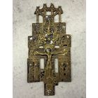 Крест "Распятие Христово с предстоящими и избранными иконами", навершие с херувимами, бронза, литье, эмали, Российская Империя, 1850-1890 гг. Распродажа коллекции!!!