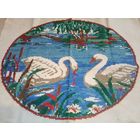 Вышивка Лебеди 60-е панно 33х27 см