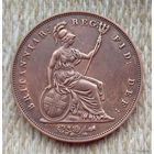 Великобритании 1 пенни 1856 года. Королева Виктория. Британия. Предложи свою цену или обмен!