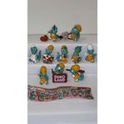 Полная коллекция Динозавры строители. ДВЕ ОЧЕНЬ РЕДКИЕ ВАРИАНТНЫЕ ФИГУРКИ. Идеальное Коллекционное состояние. Оригинальный вкладыш.