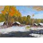 Картина маслом. Мастихин. Холст 40х30. "Осенняя пора".