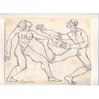 Г.Скрипниченко бумага калька рисунок старая работа до 1970 г