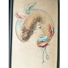 Картина Ар-нуво Модерн Art Nouveau США оригинал 20е 42х26см