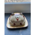 Масленка керамическая рыжий кот