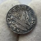 Трояк, 3 гроша 1598 г., Быдгощ, Сигизмунд III. Блеск, рельеф, прочекан, патина!