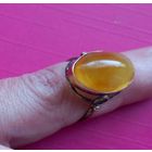 Кольцо СССР Серебро 875 Янтарь Звезда