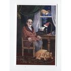 Открытка. Фауна. Животные. Собака. Сиамский кот. День отца. С днем рождения дедушка! Писатель. Режиссер. Печатная машинка. Худ. Т.Родионова (чистая)