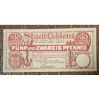Нотгельд 25 пфеннигов 1920 год. Кобленц. Веймарская республика