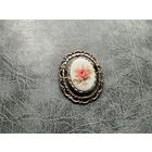 Брошь Роза Фарфор Серебро Германия винтаж