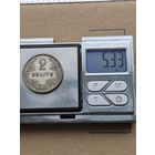 2 лита Литва,Первая Республика (1925 - 1938), 1925 года. Серебро 500. Монета не чищена. П45670.