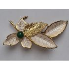 Брошь Веточка с камнем. СССР