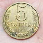 5 копеек 1991 Л. Брак! Раскол штемпеля!