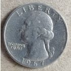 США 1/4 доллара, 1967 г, Вашингтонский Квотер, KM# 164а