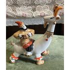 Статуэтка Скоморох на козе . Дулёво
