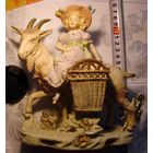 ДЕВОЧКА НА КОЗЕ конец -19 века 1879-1886. Германия24х 21cm