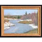 Азгур Г.Г. "Белорусский пейзаж",1950 г. Х/М. р.38х51 см.