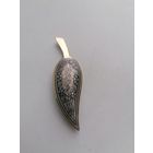 Брошь листок серебро 925, Северная чернь, СССР