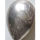 Серебряная ложка для меда.Гравировка и позолота черпала.84 проба.XIX-ый век.Вес 21 гр.