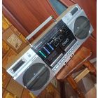 Sharp GF-575H. Черный. Двухкассетный магнитофон 575. Магнитола с радио. Бумбокс геттобластер