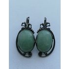 Серьги мельхиор, натуральный камень, торги