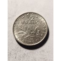 Франция 1/2 франка 1974