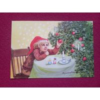 Новогодняя открытка. Финляндия. Чистая.