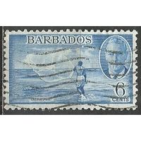 Барбадос. Король Георг VI. Рыболов. 1950г. Mi#188.
