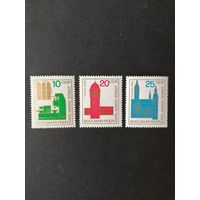 ГДР 1965 Полная серия марок "800 лет городу Хемниц (Карл-Маркс-Штадт)" (чистые**) Mi.1117-1119 каталог 1.80 евро