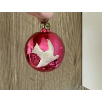 Елочная игрушка шар с выпуклым рисунком Голубь Мира Культигрушка Ленинград СССР