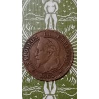 Франция 2 сантима 1862 А