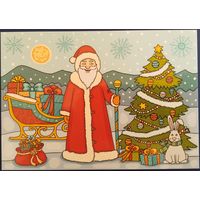 Новогодняя открытка. Худ.Н.Илларионова. Россия.