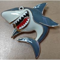 Брошь акула. Shark. Красивая эмаль. Состояние новой
