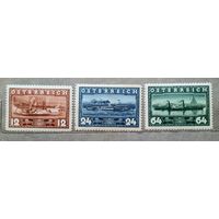 Австрия 1937г. Серия из 3 марок. Пароходы. 100 лет Дунайскому пароходству. **  + Бонус!