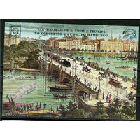 Сан Томе и Принсипи - 1984 - 25-летие Международной морской организации.Транспорт и архитектура. Городской пейзаж - [Mi. bl. 149] - 1 блок. MNH.  (Лот 49JF)-TG2P6